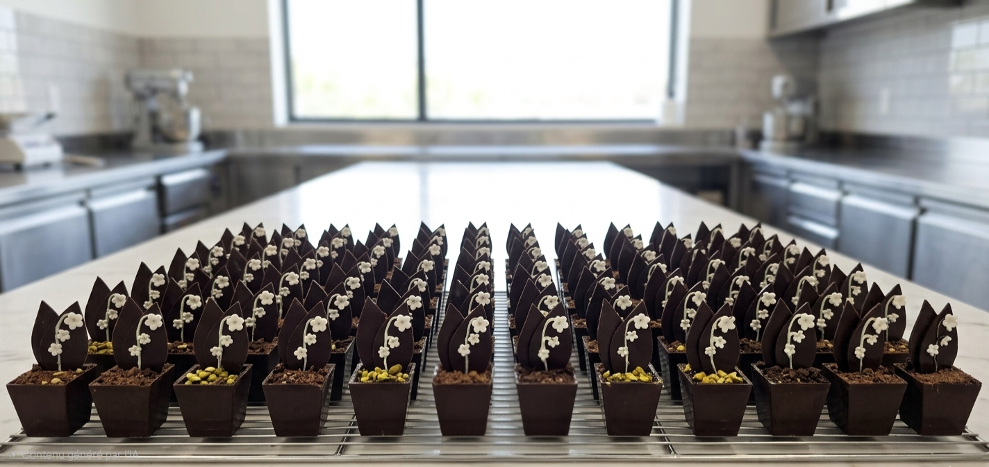 pot de muguet en chocolat